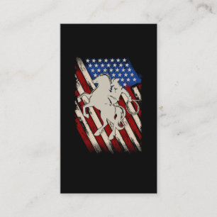 American Flagga Rodeo Cowboy Western Horse Riding Visitkort