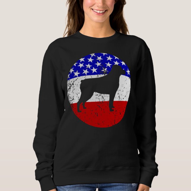 American Flagga Rottweiler Hund T Shirt (Framsida)