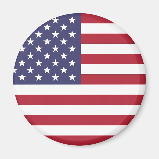 American Flagga Round Magnet (Framsidan)