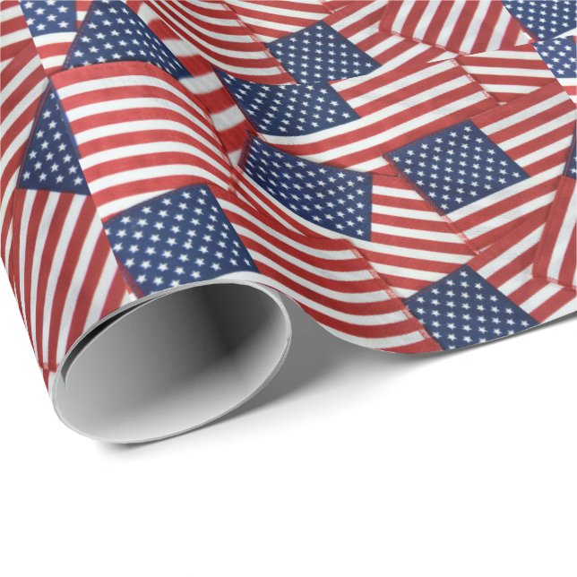 American flagga-samling presentpapper (Rullad Hörn)