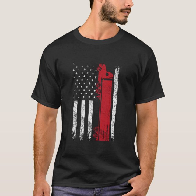 American Flagga Semi Lastbil Driver Patriotic Funn T Shirt (Framsida)