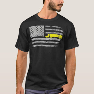 American Flagga Semi Lastbil US Trucker Driver Man T Shirt