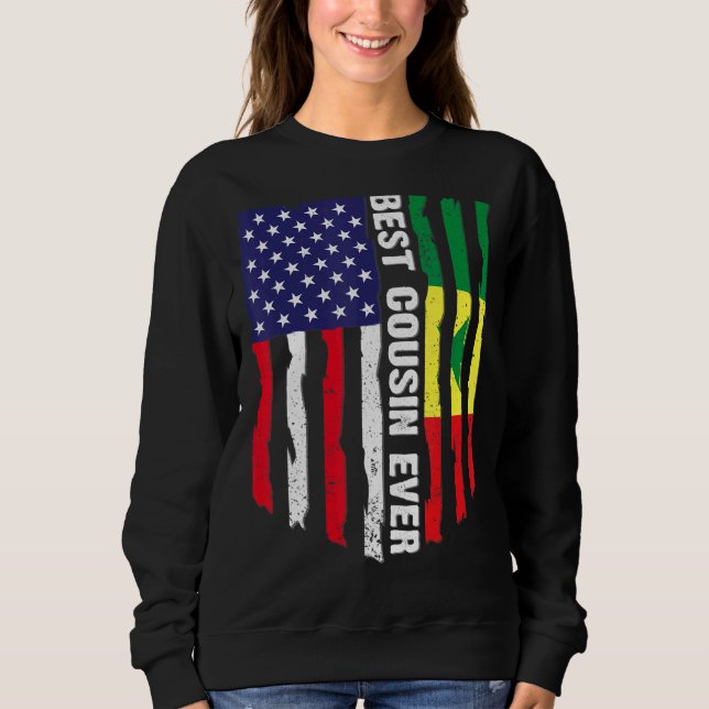 American Flagga & Senegal Flagga Best Cousin All F T Shirt (Framsida)