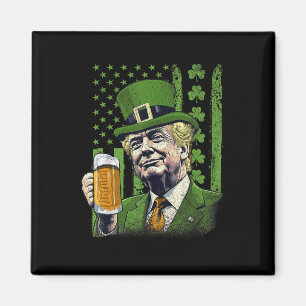 American Flagga Shamrocks Irish Trump St Patricks  Magnet