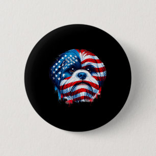 American Flagga Shih Tzu 4 juli Patriotic Shih Knapp
