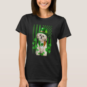 American Flagga Shih Tzu Hund Hat Irish St Patrick T Shirt