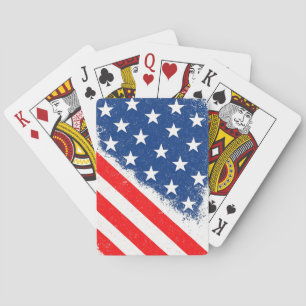 American Flagga Shirt USA Patriotic Star Rand Casinokort