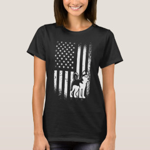 American Flagga Siberian husky Owner T Shirt