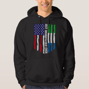 American Flagga Sierra Leone Flagga Best Grandfath Hoodie