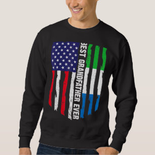 American Flagga Sierra Leone Flagga Best Grandfath Lång Ärmad Tröja