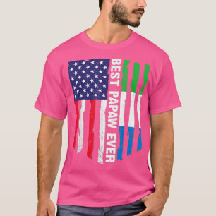 American Flagga Sierra Leone Flagga Best Papaw nån T Shirt