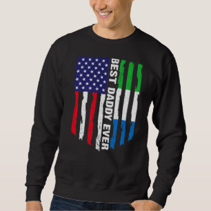 American Flagga Sierra Leone Flagga Best Pappa nån Lång Ärmad Tröja