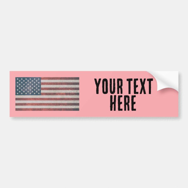 AMERICAN FLAGGA SKAPAR DIN EGEN Bumper-etikett Bildekal (Framsidan)