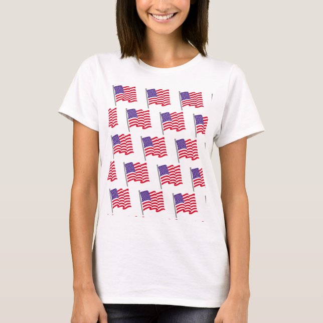 American Flagga Skörd Tee Shirt (Framsida)