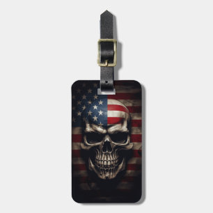 American Flagga Skull Bagagebricka