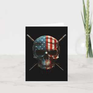 American Flagga Skull Billiards Bassäng Player Kort