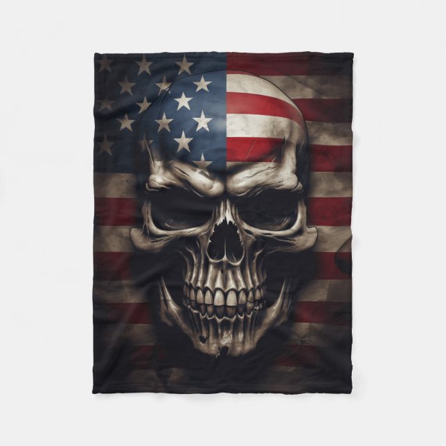 American Flagga Skull Fleecefilt (Framsidan)