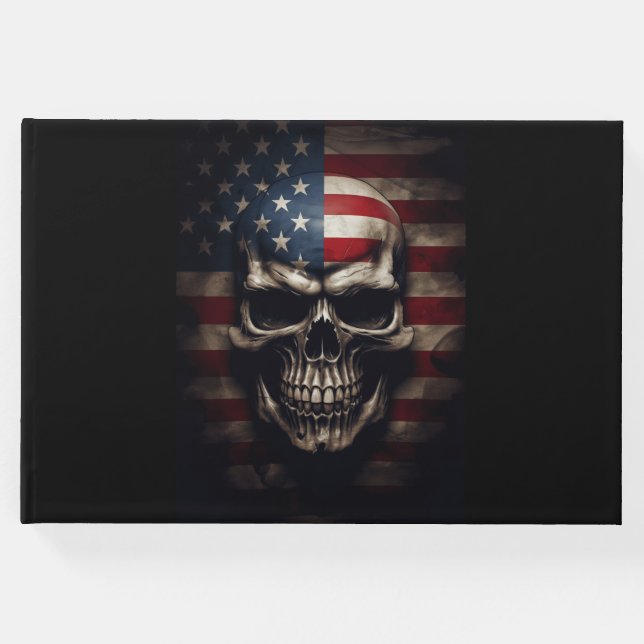 American Flagga Skull Gästböcker (Framsida)