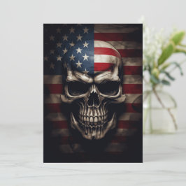 American Flagga Skull Inbjudningar