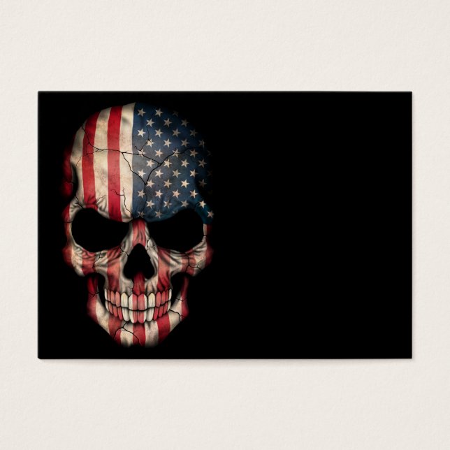American Flagga Skull på Black Visitkort (Framsidan)
