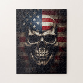 American Flagga Skull Pussel