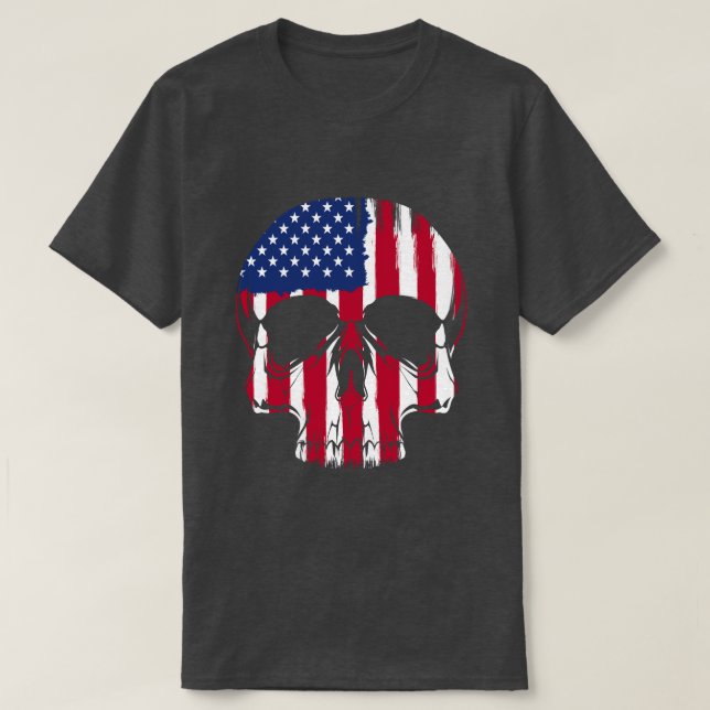 American Flagga Skull T Shirt (Design framsida)