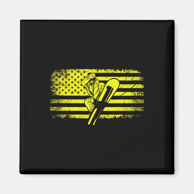 American Flagga Snowboard Apparat - Snowboarding S Magnet (Framsidan)