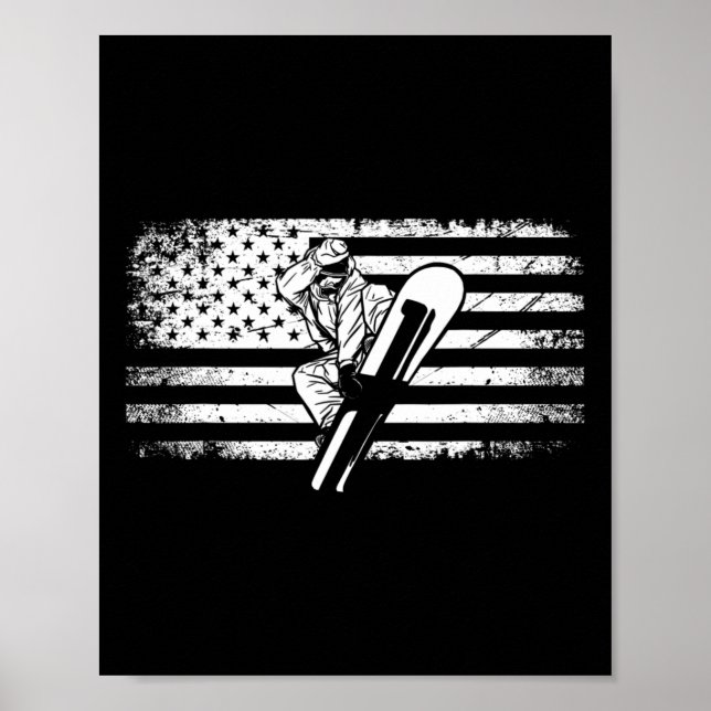 American Flagga Snowboard Apparat - Snowboarding S Poster (Framsidan)