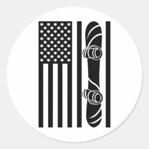 American Flagga Snowboard Apparat - Snowboarding S Runt Klistermärke