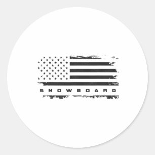 American Flagga Snowboard Apparat - Snowboarding S Runt Klistermärke