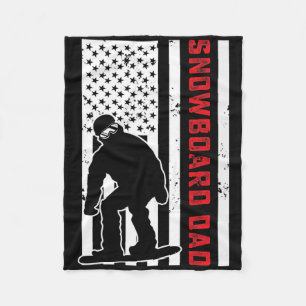 American Flagga Snowboarding Pappa Snowboarder Pap Fleecefilt