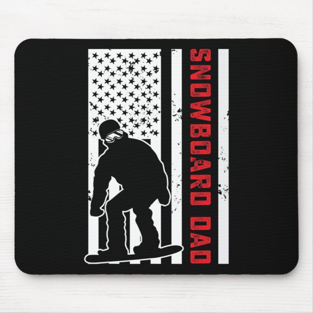 American Flagga Snowboarding Pappa Snowboarder Pap Musmatta (Framsidan)