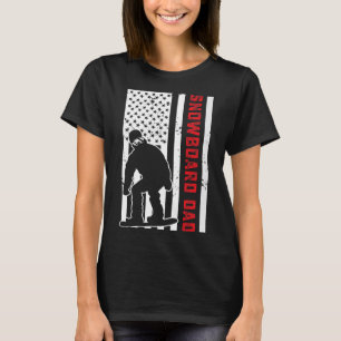 American Flagga Snowboarding Pappa Snowboarder Pap T Shirt