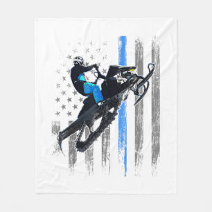 American Flagga Snowmobile Shirt Manar Snowmobile Fleecefilt