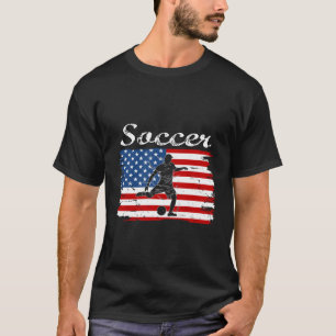 American Flagga Soccer Apparel - Fotboll 4 juli T Shirt