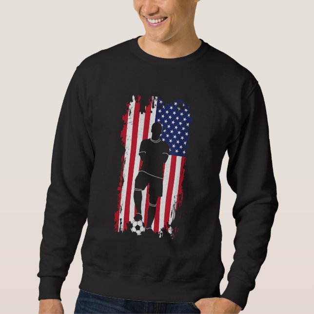 American Flagga Soccer Apparel - Fotboll Lång Ärmad Tröja (Framsida)