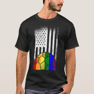 American Flagga Soccer Ball Lgbt Q Rainbow Gay pri T Shirt
