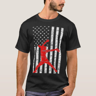 American Flagga Softball FastPitch Pitcher Gift T Shirt