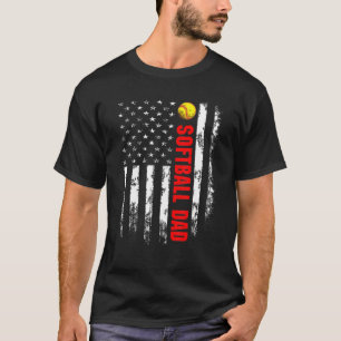 American Flagga Softball Pappa Backside Essential T Shirt