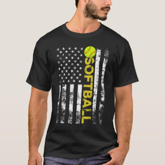 American Flagga Softball Team Gift T Shirt