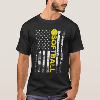 American Flagga Softball Team Gift T Shirt