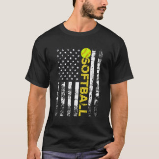 American Flagga Softball Team T Shirt