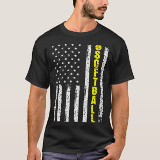 American Flagga Softball Team T Shirt