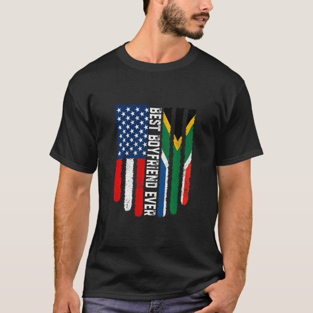 American Flagga South Afrika Flagga Best Boykompis T Shirt (Framsida)