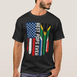 American Flagga South Afrika Flagga Best Pops All  T Shirt