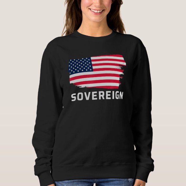 American Flagga Sovereign Patriotic Usa Färg T Shirt (Framsida)