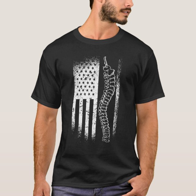 American Flagga Spine T Shirt (Framsida)