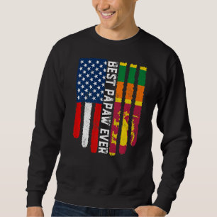American Flagga & Sri Lanka Flagga Best Papaw Aldr Lång Ärmad Tröja