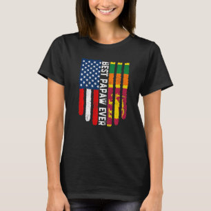 American Flagga & Sri Lanka Flagga Best Papaw Aldr T Shirt