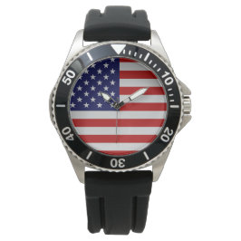 American Flagga Stainless Steel Bracelet Watch Armbandsur